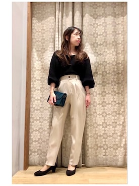 「ブラック×ホワイト」｜yuuuboooさん（レディース・158cm）の秋コーディネート