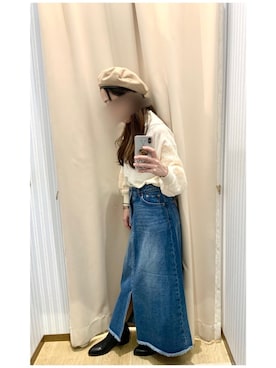 「earth music&ecology（アースミュージックアンドエコロジー）のリバーシブベレー帽 ＊（ハンチング/ベレー帽）」を使った、yuuuboooさん（レディース・158cm）の秋コーディネート