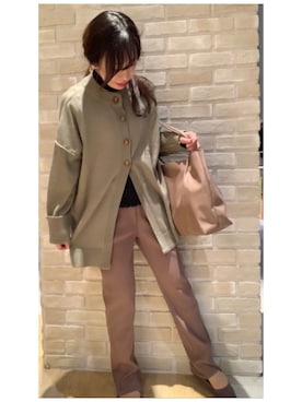 「earth music&ecology（アースミュージックアンドエコロジー）のアイテム（トートバッグ）」を使った、yuuuboooさん（レディース・158cm）の秋コーディネート