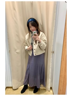 「earth music&ecology（アースミュージックアンドエコロジー）のCOTTON USAコーデュロイ（裏ボアブルゾン）＊（ブルゾン）」を使った、yuuuboooさん（レディース・158cm）の冬コーディネート