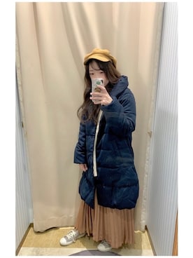 「ショールカラー」｜「アイテム（ブルゾン）」を使った、yuuuboooさん（レディース・158cm）の冬コーディネート