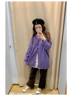 「ハンチング」｜「アイテム（キャップ）」を使った、yuuuboooさん（レディース・158cm）の冬コーディネート