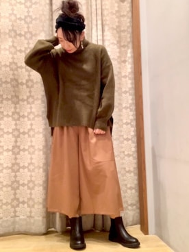 「earth music&ecology（アースミュージックアンドエコロジー）のアイテム（ブーツ）」を使った、yuuuboooさん（レディース・158cm）の冬コーディネート
