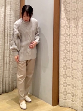 「earth music&ecology（アースミュージックアンドエコロジー）のORiental TRaffic ビットローファー ＊（パンプス）」を使った、yuuuboooさん（レディース・158cm）の冬コーディネート