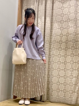 「earth music&ecology（アースミュージックアンドエコロジー）のORiental TRaffic ビットローファー ＊（パンプス）」を使った、yuuuboooさん（レディース・158cm）の冬コーディネート