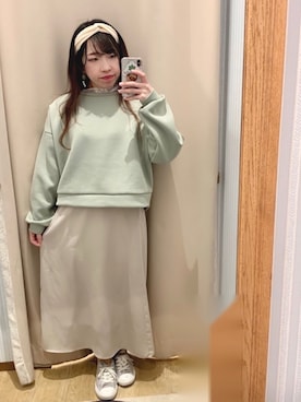 「earth music&ecology（アースミュージックアンドエコロジー）のアイテム（その他トップス）」を使った、yuuuboooさん（レディース・158cm）の冬コーディネート