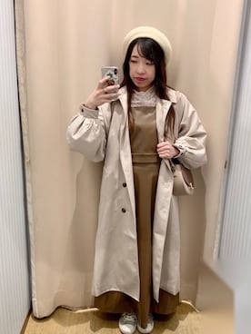 「earth music&ecology（アースミュージックアンドエコロジー）のアイテム（その他トップス）」を使った、yuuuboooさん（レディース・158cm）の冬コーディネート