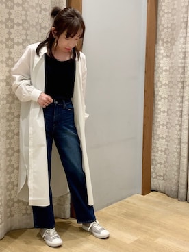 「earth music&ecology（アースミュージックアンドエコロジー）のアイテム（タンクトップ）」を使った、yuuuboooさん（レディース・158cm）の春コーディネート