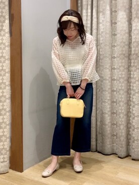 「earth music&ecology（アースミュージックアンドエコロジー）のアイテム（ボストンバッグ）」を使った、yuuuboooさん（レディース・158cm）の春コーディネート