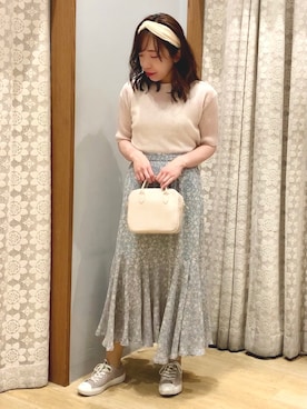 「earth music&ecology（アースミュージックアンドエコロジー）のアイテム（ボストンバッグ）」を使った、yuuuboooさん（レディース・158cm）の春コーディネート