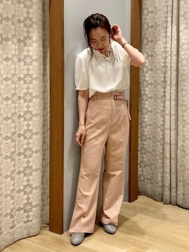 「とろみシャツ」｜yuuuboooさん（レディース・158cm）の春コーディネート