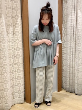 「幾何学柄」｜yuuuboooさん（レディース・158cm）の春コーディネート