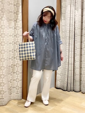「earth music&ecology（アースミュージックアンドエコロジー）のアイテム（トートバッグ）」を使った、yuuuboooさん（レディース・158cm）の春コーディネート