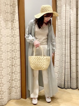 「ペーパーバッグ」｜「アイテム（財布/小物）」を使った、yuuuboooさん（レディース・158cm）の春コーディネート