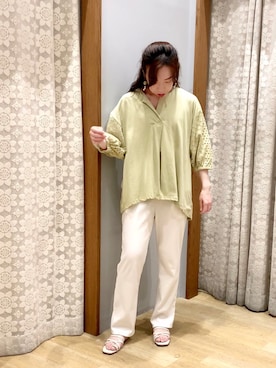 「袖レース」｜yuuuboooさん（レディース・158cm）の春コーディネート