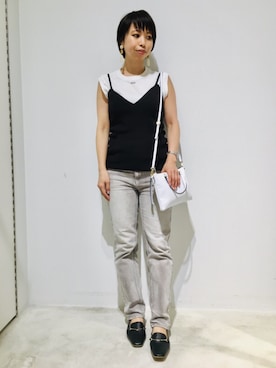 「Rougevif」｜「アイテム（キャミソール）」を使った、okanoさん（レディース・156cm）の春コーディネート