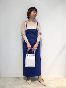 「Rougevif」｜「アイテム（ジャンパースカート）」を使った、okanoさん（レディース・156cm）の春コーディネート