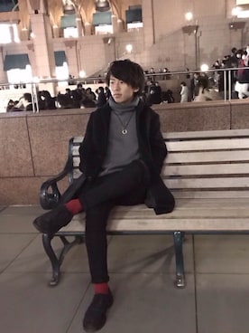 「UNIQLO（ユニクロ）のWOMEN ウルトラストレッチジーンズ（デニムパンツ）」を使った、NORIさん（メンズ・168cm）の冬コーディネート