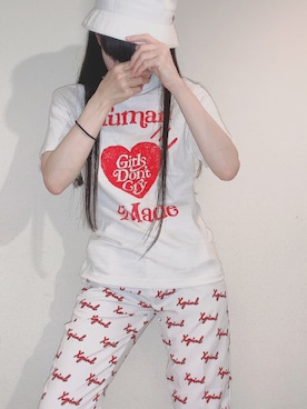 「赤白コーデ」｜くぅさん（レディース・164cm）の夏コーディネート