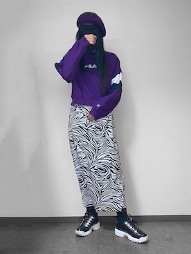 「アニマル」｜「アイテム（その他）」を使った、くぅさん（レディース・164cm）の冬コーディネート