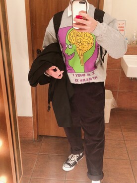 「LILY BROWN（リリーブラウン）のアイテム（パンツ）」を使った、おとちゃんさん（メンズ・176cm）の冬コーディネート