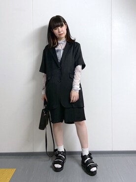 「PBLIM（ページボーイリム）の【PAGEBOYLIM】シアータートルインナー（Tシャツ/カットソー）」を使った、ノザキさん（レディース・152cm）の夏コーディネート