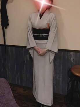「アイテム（着物、シルバー系）」を使った、yo-naさん（レディース・163cm）の冬コーディネート