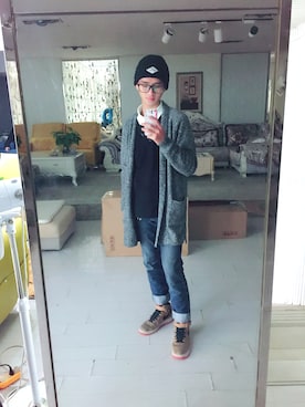 「MADNESSのアイテム（帽子）」を使った、Camy_Jayさん（メンズ・175cm）の冬コーディネート