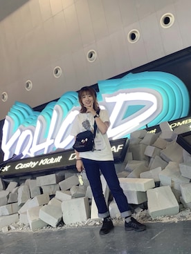「休闲」｜「アイテム（ハンチング/ベレー帽）」を使った、rororozzさん（レディース・161cm）の秋コーディネート