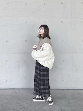 「休闲」｜「アイテム（ブルゾン）」を使った、rororozzさん（レディース・161cm）の冬コーディネート