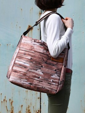 「アイテム（エコバッグ/サブバッグ、ブラウン系）」を使った、SPICE OF LIFEさん（レディース・160cm）の春コーディネート