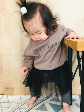 「アイテム（スカート）」を使った、tora☺︎mariさん（キッズ・60cm）の冬コーディネート