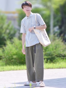 「TROY（トロイ）のアイテム」を使った、つぐ吉さん（メンズ・172cm）の夏コーディネート