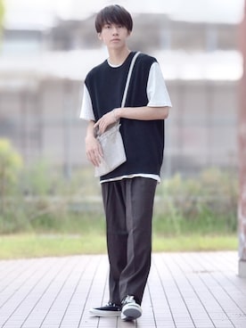 「アイテム（雑誌）」を使った、つぐ吉さん（メンズ・172cm）の夏コーディネート
