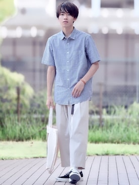 「WACHO（ワチョ）のアイテム」を使った、つぐ吉さん（メンズ・172cm）の秋コーディネート