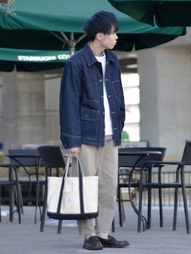 「MONO-MART（モノマート）のオーバーサイズアラン編みクルーネックケーブルニットセーター（ニット/セーター）」を使った、つぐ吉さん（メンズ・172cm）の冬コーディネート