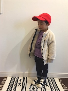 「BRANSHES（ブランシェス）のアイテム（その他アウター）」を使った、tiinさん（キッズ・90cm）の冬コーディネート