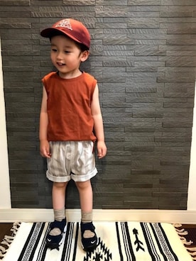 「ナイキリフト」｜「アイテム（その他）」を使った、tiinさん（キッズ・90cm）の夏コーディネート