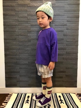 「RADCHAP（ラッドチャップ）のアイテム（スニーカー）」を使った、tiinさん（キッズ・100cm）の秋コーディネート