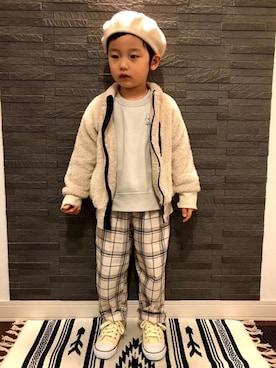 「BRANSHES（ブランシェス）のアイテム（その他アウター）」を使った、tiinさん（キッズ・100cm）の冬コーディネート