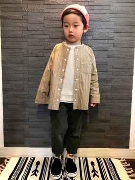 「Smoothy（スムージー）のアイテム（帽子）」を使った、tiinさん（キッズ・100cm）の春コーディネート