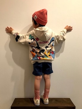 「Smoothy（スムージー）のアイテム（帽子）」を使った、tiinさん（キッズ・100cm）の春コーディネート