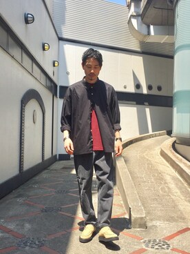 「KOMONO.（コモノ）のアイテム」を使った、西岡さん（メンズ・172cm）の夏コーディネート