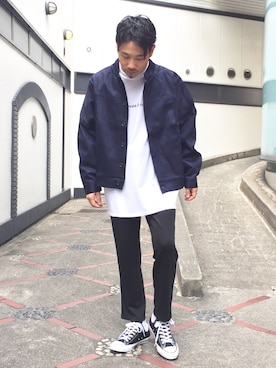 「CONVERSE（コンバース）のCONVERSE コンバース オールスター 100 カラーズ　オックス / ALL STAR 100 COLORS OX（スニーカー）」を使った、西岡さん（メンズ・172cm）の秋コーディネート