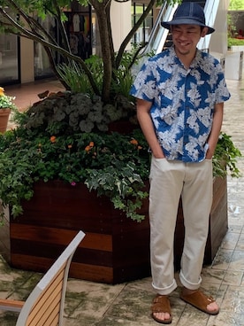 「アロハシャツ」｜EBATAさん（メンズ・177cm）の夏コーディネート