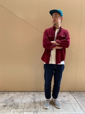 「アイテム（スリッポン）」を使った、EBATAさん（メンズ・177cm・30代）の秋コーディネート