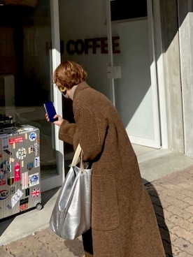 「TODAYFUL（トゥデイフル）のアイテム（チェスターコート）」を使った、hidemiさん（レディース・154cm）の秋コーディネート