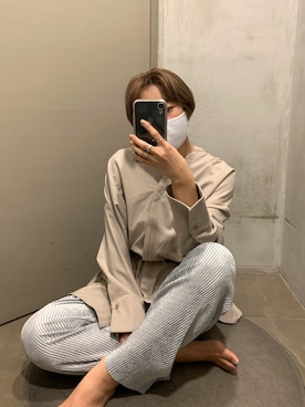 「ベロアプリーツパンツ」｜hidemiさん（レディース・154cm）の冬コーディネート