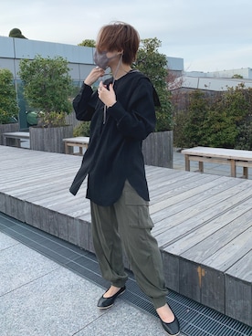 「キュプラパンツ」｜hidemiさん（レディース・154cm）の冬コーディネート