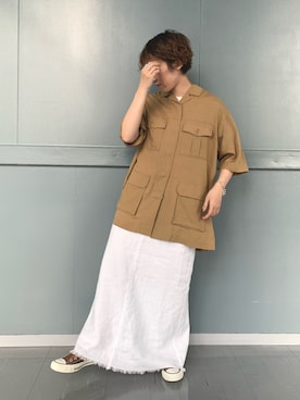 「DouDou（ドゥドゥ）のアイテム（ブルゾン）」を使った、hidemiさん（レディース・154cm）の春コーディネート